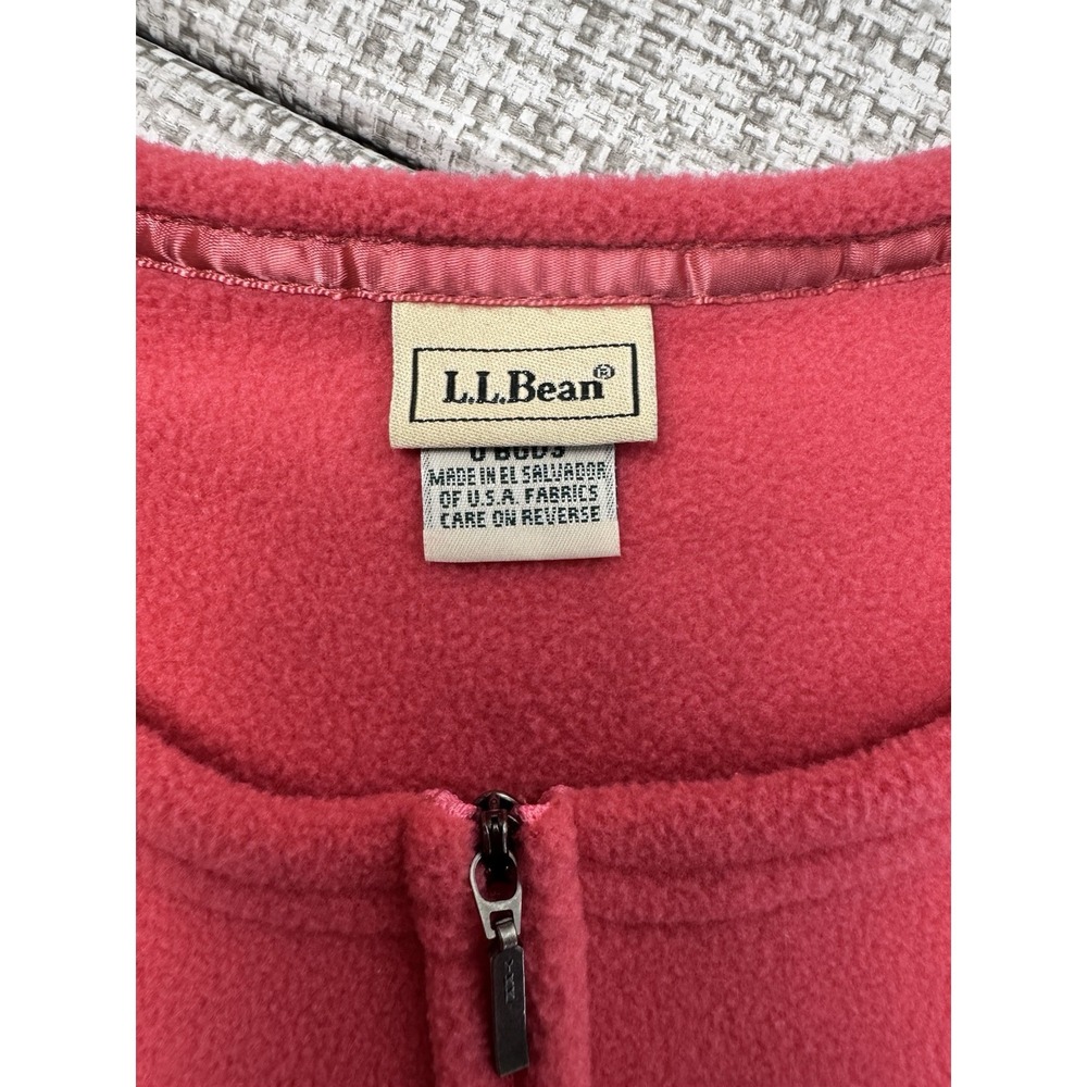 LL Bean Polartec Fleece Sweater Vest Collarless Full Zip Pink Women's Size 1X - Picture 8 of 11